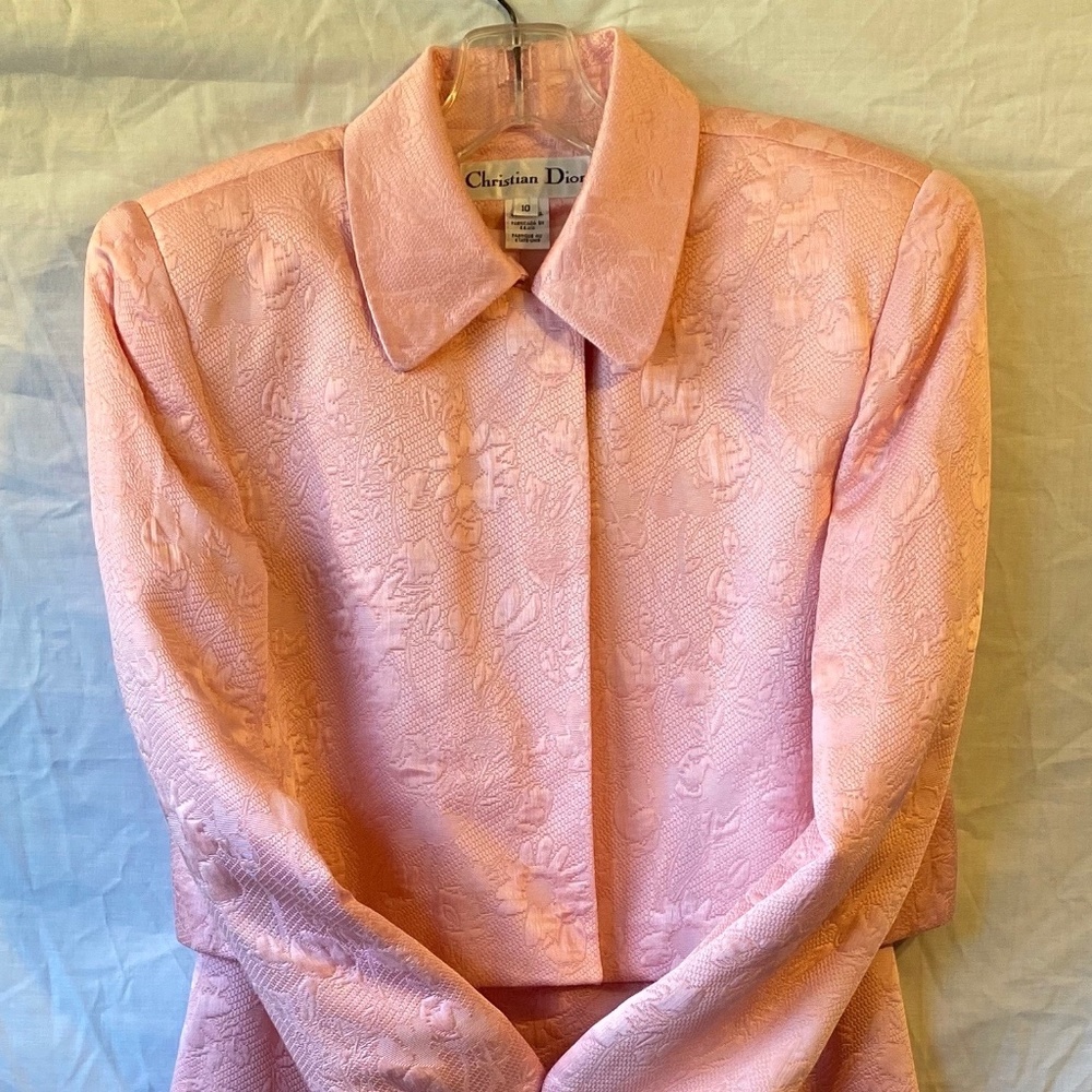 Christian Dior Classic Dress w/Jacket Pink Sz 10